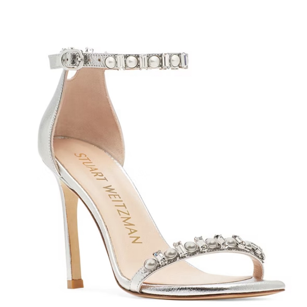 Embellished Amelina Shine Stuart Weitzman heels, Size 9, Worn once